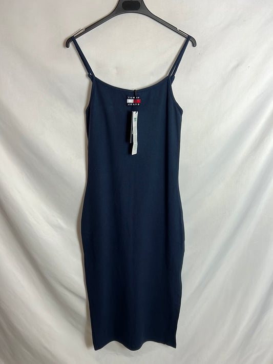 TOMMY HILFIGUER. Vestido punto canalé T.l