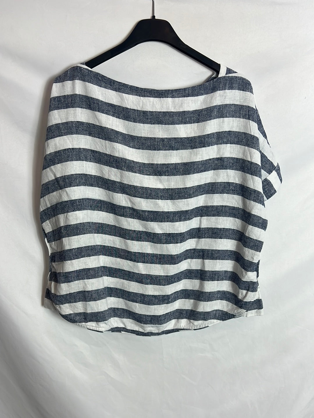 ZARA. Top rayas efecto lino. T M