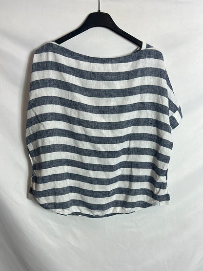 ZARA. Top rayas efecto lino. T M