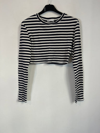 ZARA. Top rayas textura T.s