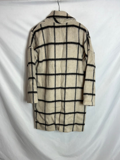 MI&CO. Abrigo beige rayas negras. T XS (s/m)