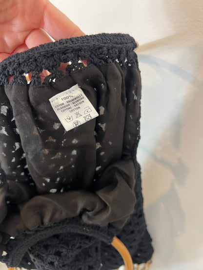 PALME. Bolso negro croché