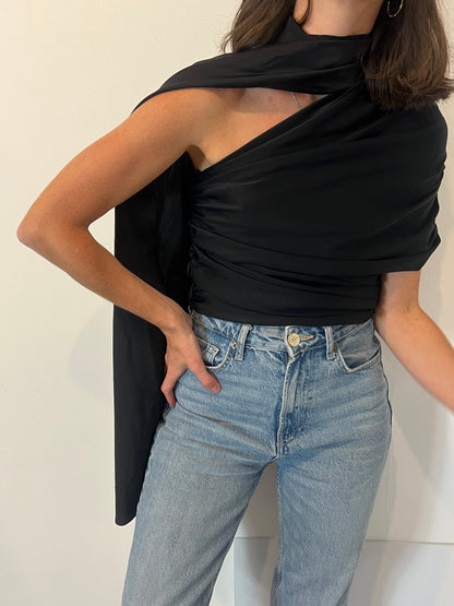 DUARTEby CRUSSET. Top negro asimétrico  T.u(S)