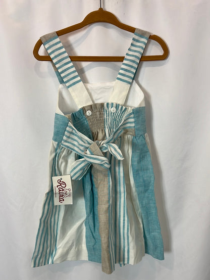 RAIXA. Vestido corto rayas lazada T-3 años
