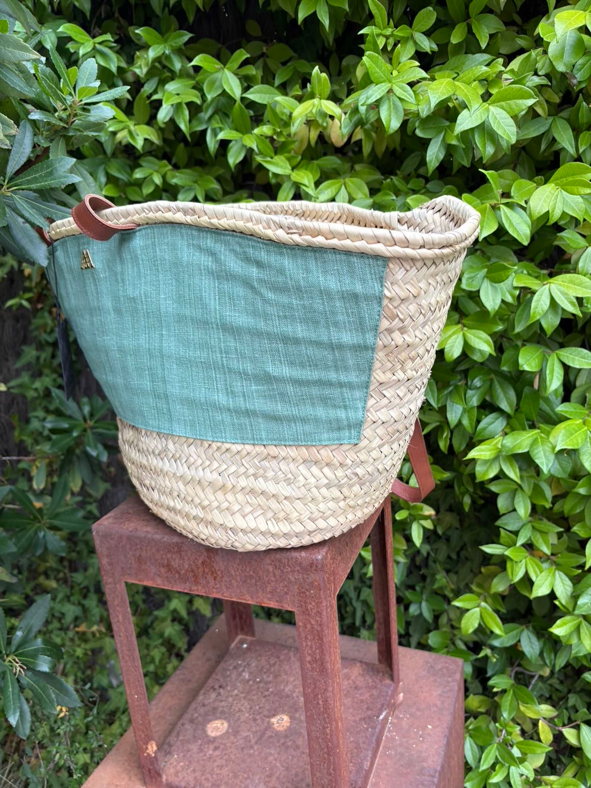 ANSA ANSA Menorca. Cesta grande detalle e verde agua