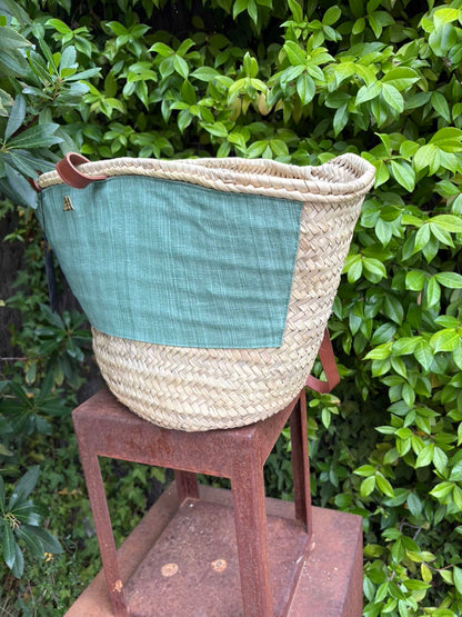ANSA ANSA Menorca. Cesta grande detalle e verde agua