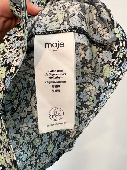 MAJE. Floral blouse with neck detail. Size 1 (XS)