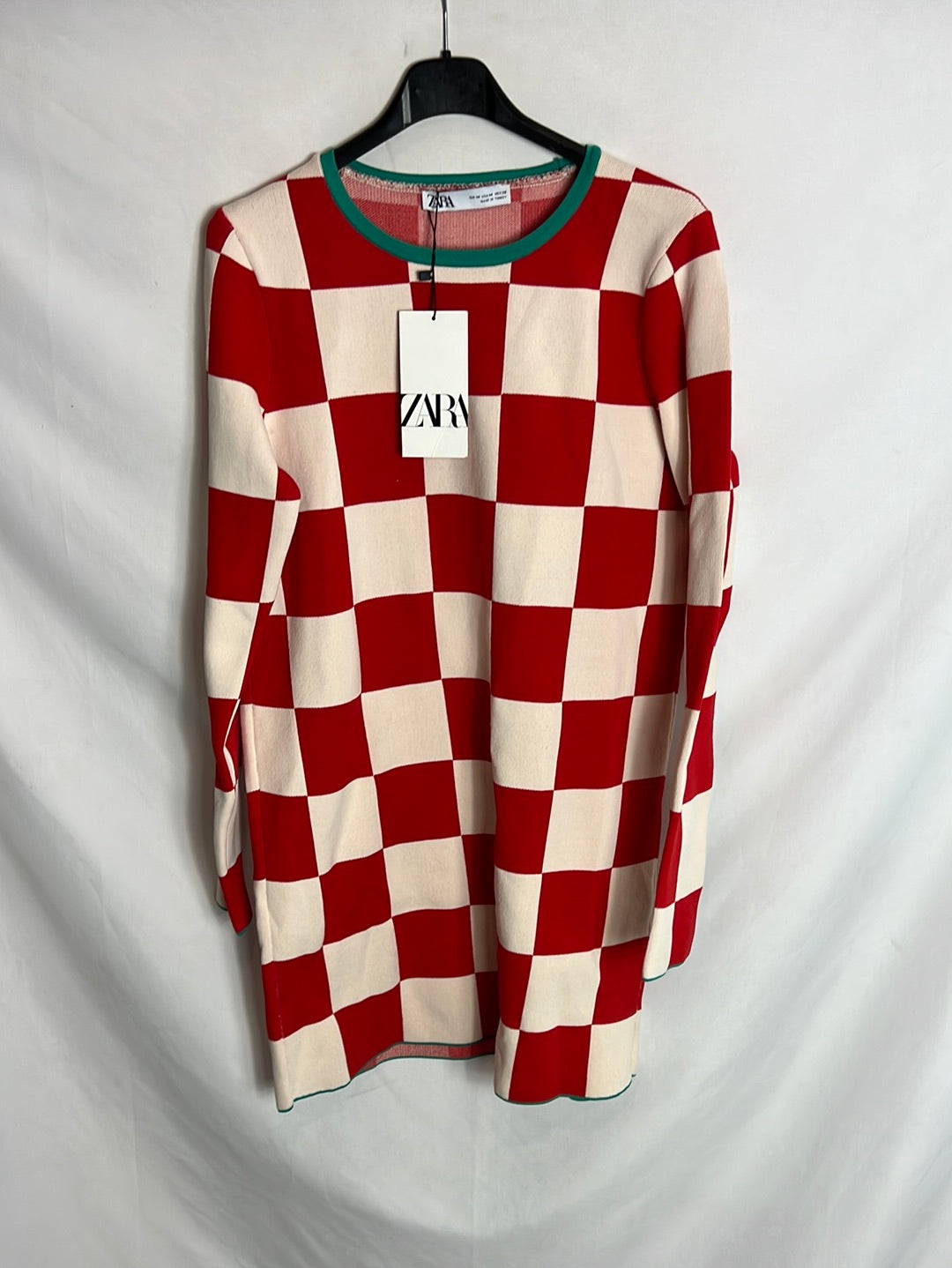 ZARA. Checkered textured dress. TM