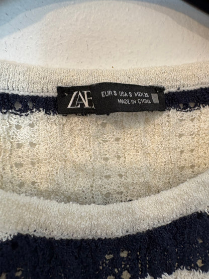 ZARA. Top punto rayas calado. T S