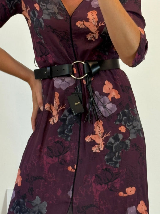 MAJE. Cinturón piel flecos. TU ( S)