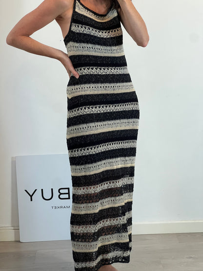 ZARA.vestido largo croché T.s