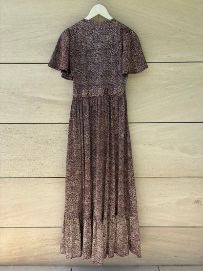 OPULLENCE PARIS. Vestido largo estampado brillo