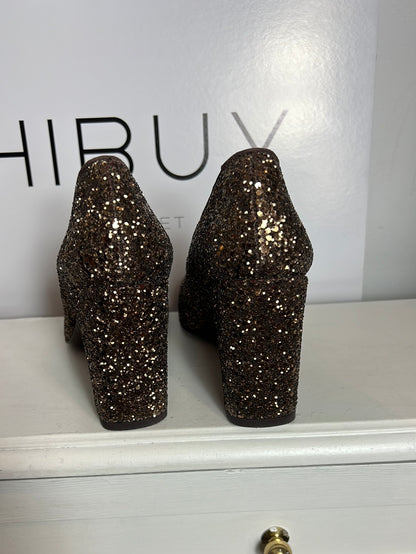 CASTAÑER. Zapato dorado purpurina T.39