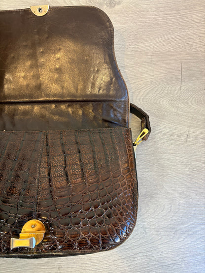 OTRAS. Bolso piel vintage cocodrilo