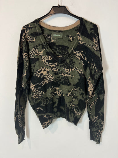 ZADIG&VOLTAIRE. Jersey estampado verdes lana. T S