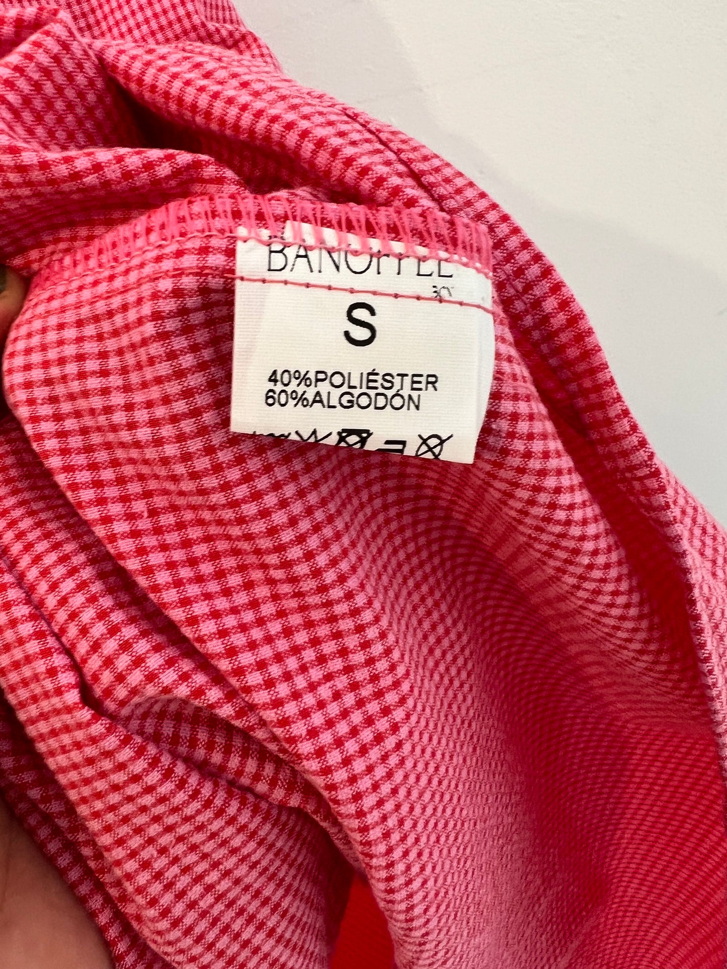 BANOFFEE. Vestido corto cuadros T.s