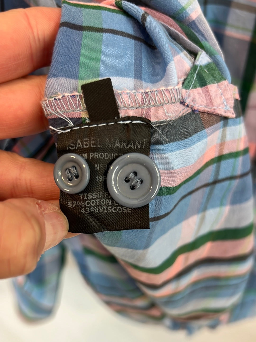 ISABEL MARANT. Blue checked shirt. Size 34