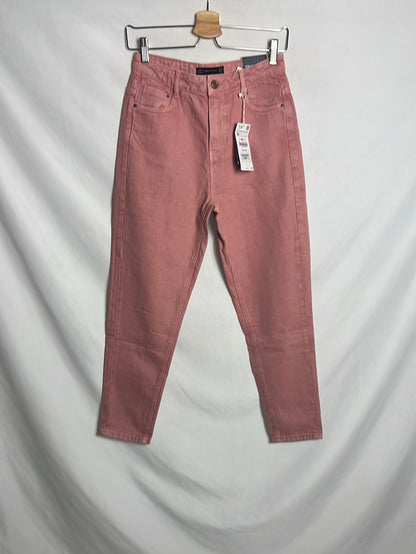 ZARA. Denim mom fit rosa claro. T 36