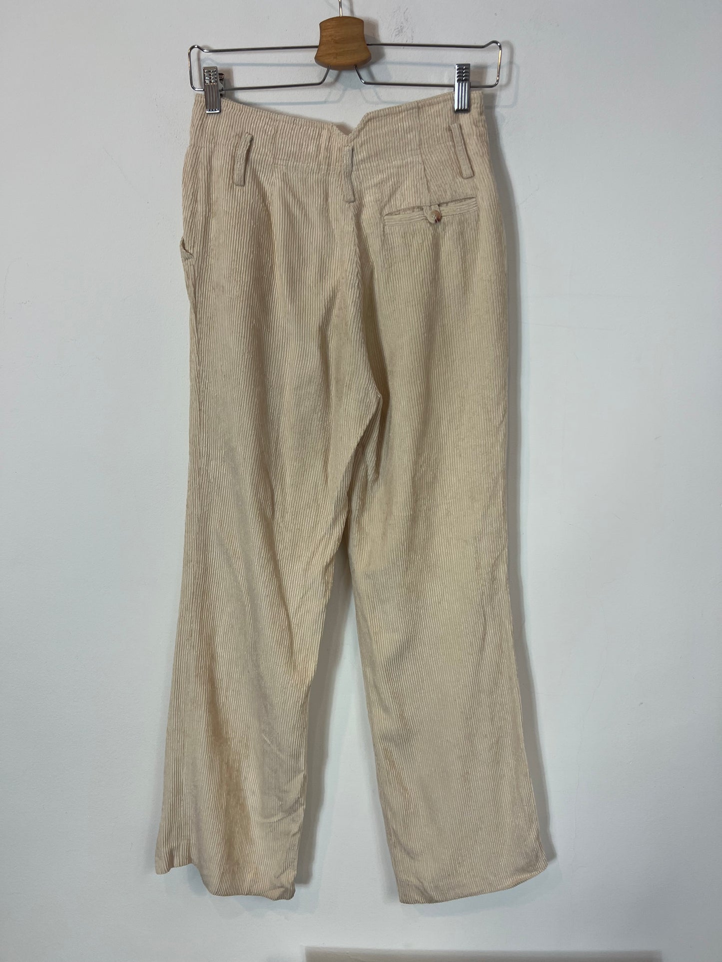 SEZANE. Pantalón fluido beige textura T.36