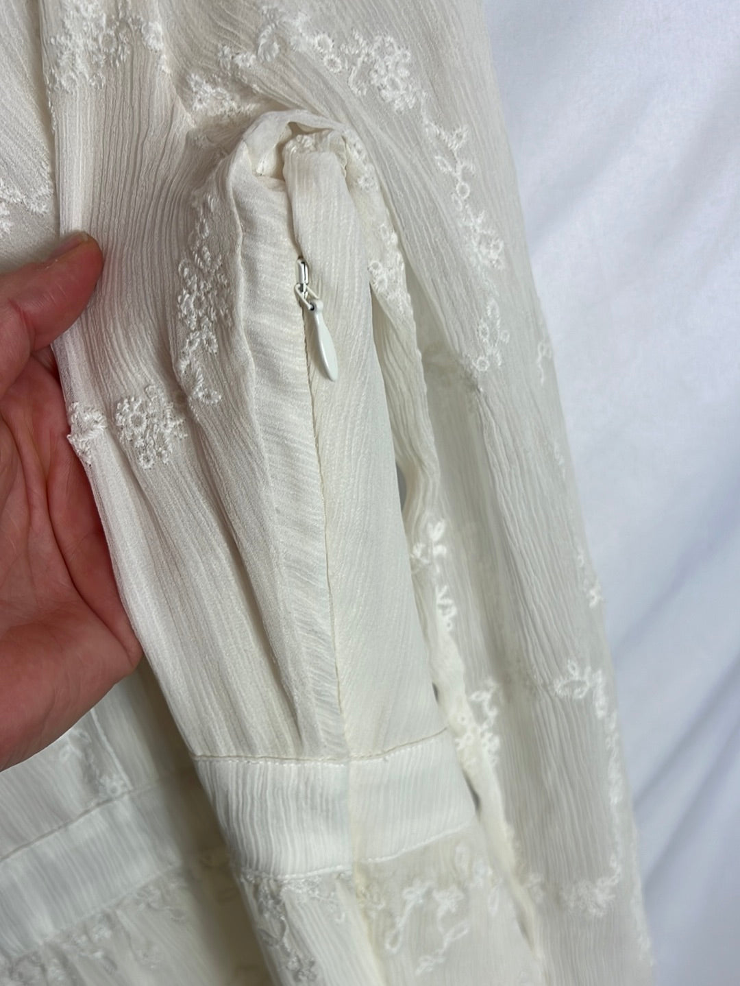 PAUL&JOE. Vestido largo seda bordado. T 42 (M/L)