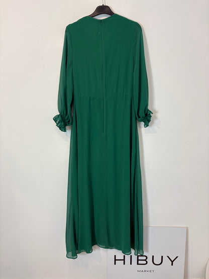 VILAGALLO. Vestido largo gasa verde