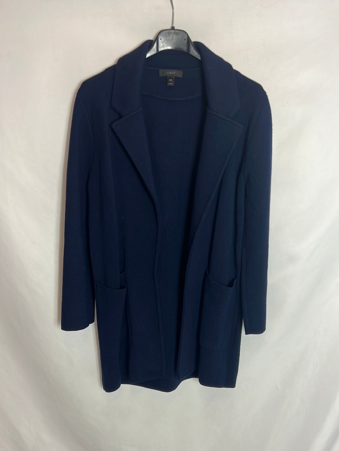 J. CREW. Blue wool blazer style cardigan. T XXS