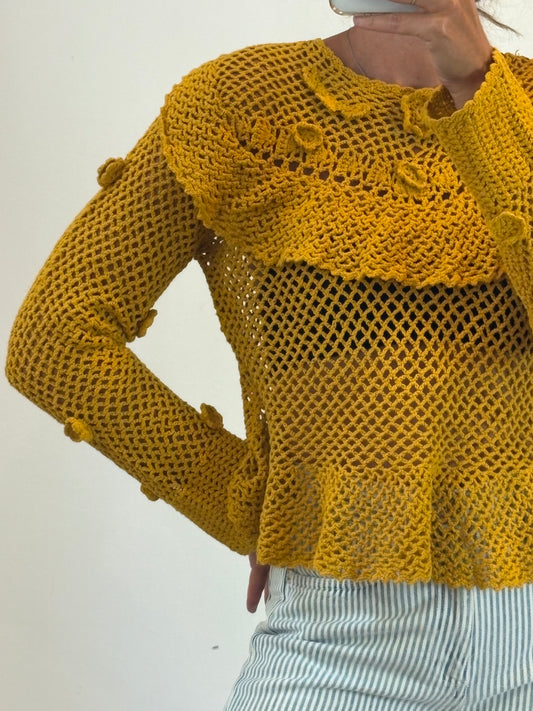 ZARA.Jersey croché T.m