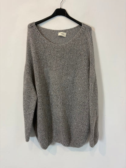 VICOLO. Jersey gris lentejuelas