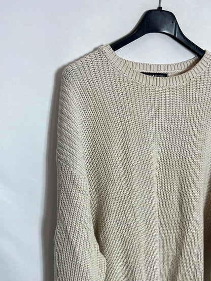 BRANDY MELVILLE. Jersey oversized beige T.u(l)