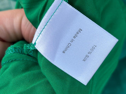 RAT & BOA. Vestido largo verde seda
