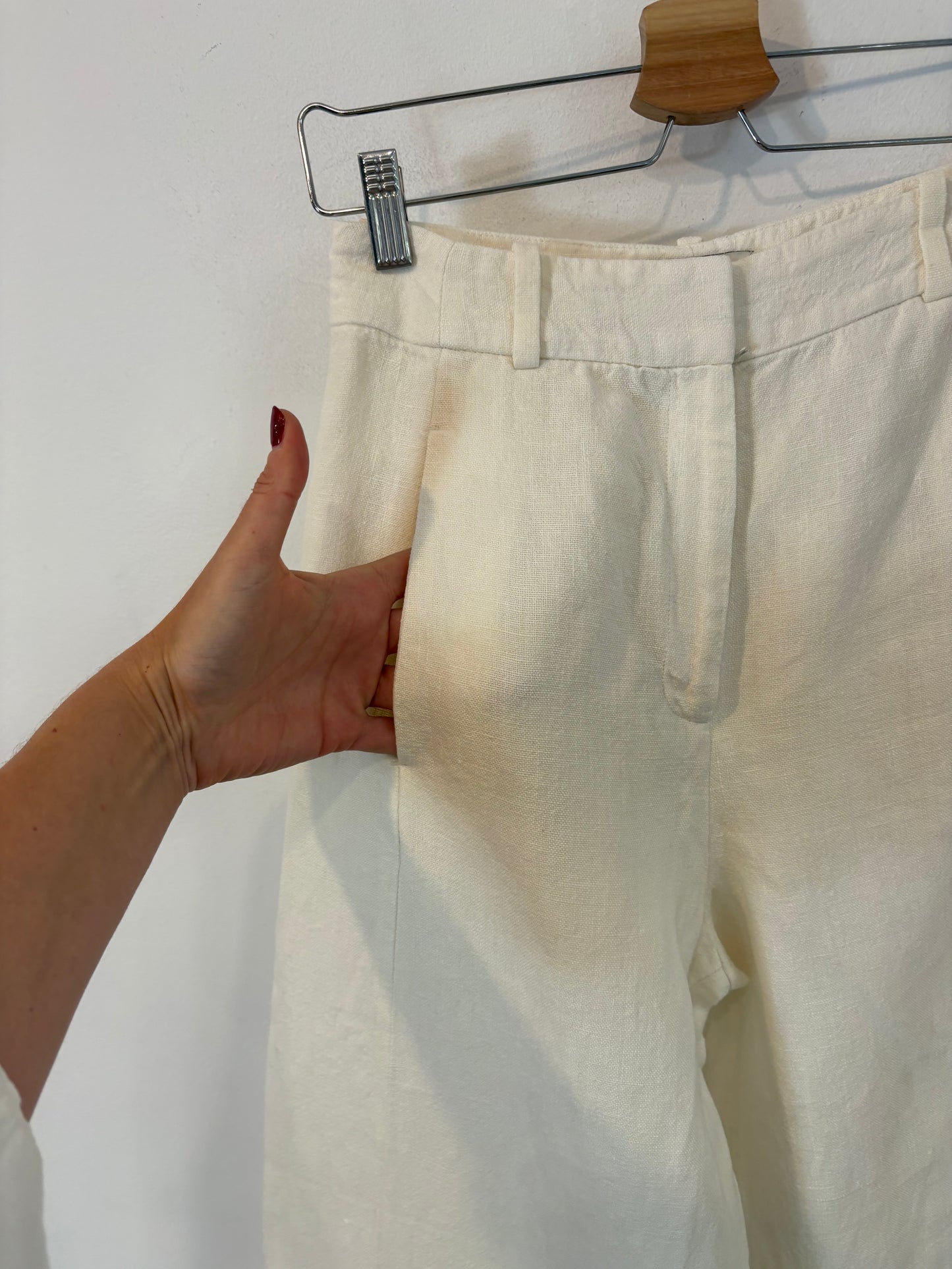MASSIMO DUTTI Limited Edition. pantalón 100% lino en crudo