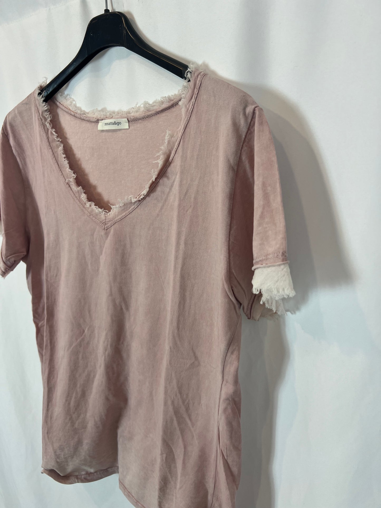 RENATTA&amp;GO. Heathered pink T-shirt. Medium/Large