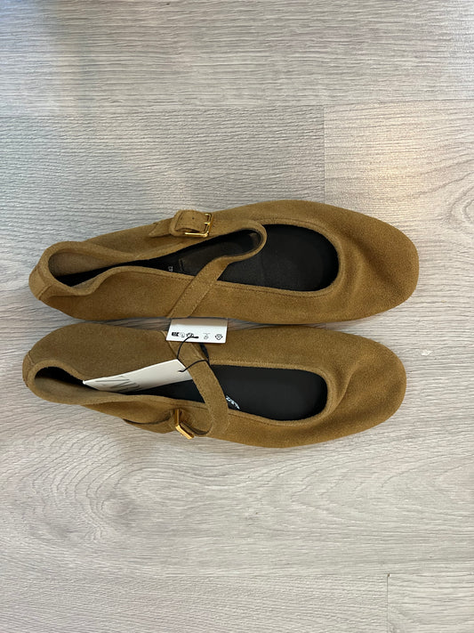 ZARA. Bailarina piel caqui T.42