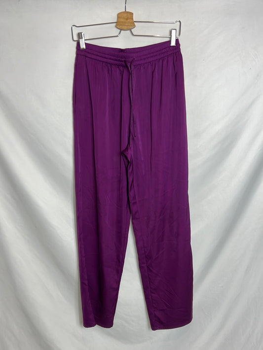 THE DROP. Purple satin pants. TS