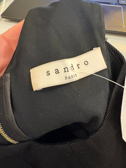 SANDRO. Short black stretch dress. Size 1 (S)