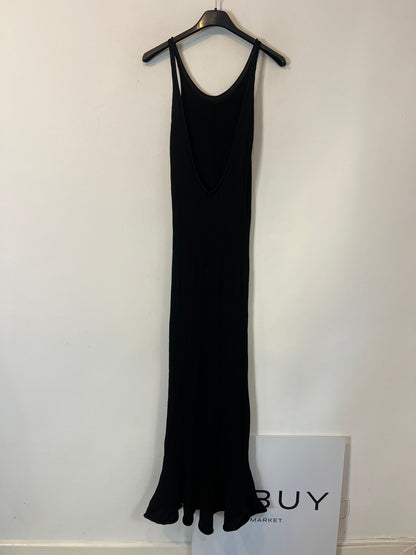 H&M EDITION. vestido negro largo canalé