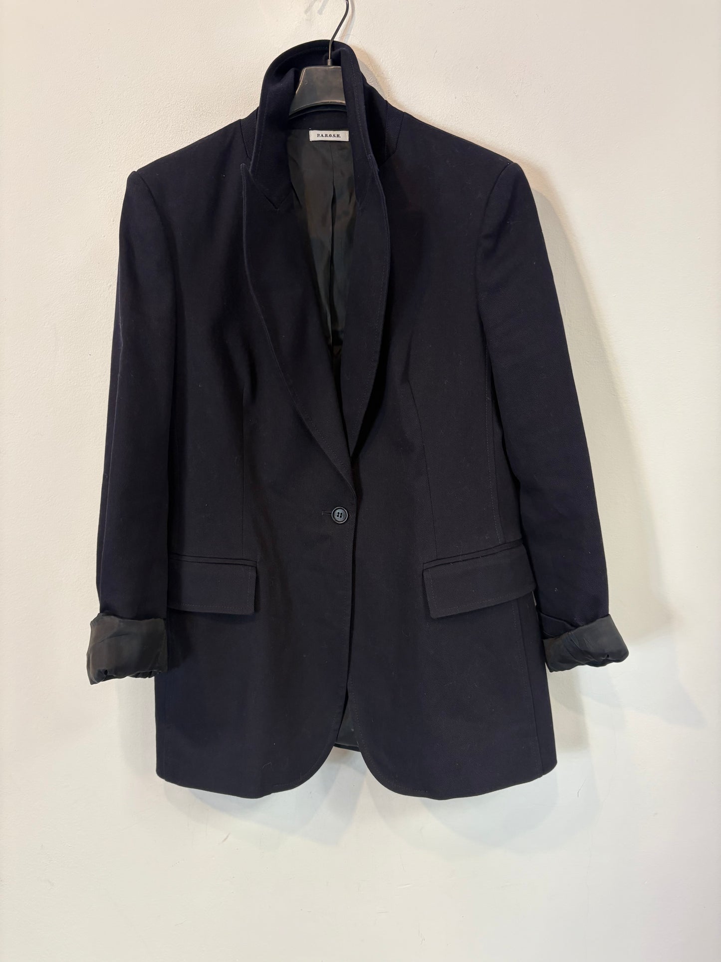 PAROSH. Blazer azul efecto denim