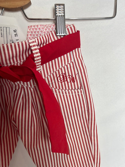 BW. Red and white striped pants. Size 2 years