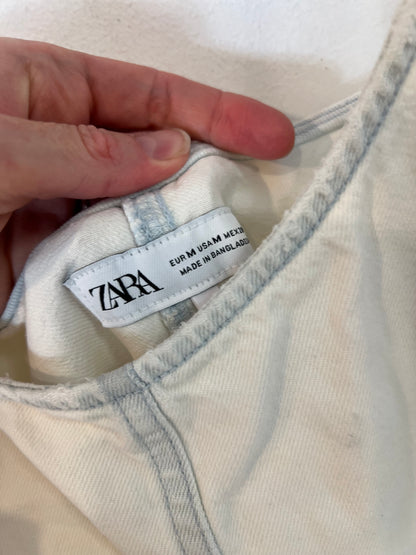 ZARA. Vestido midi denim costuras. T M