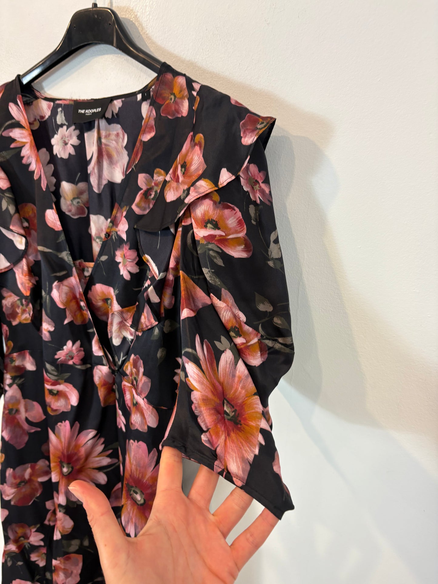 THE KOOPLES. Vestido largo flores con seda