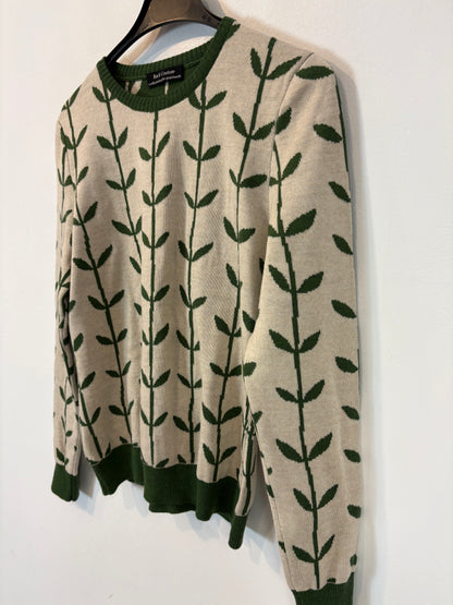 BACK COUTURE. Jersey merino hojas en verde