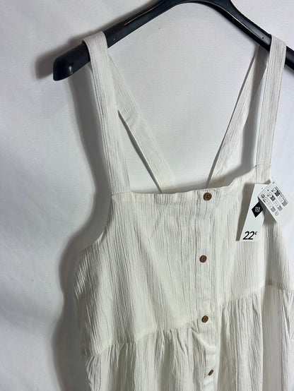 TEX. Vestido largo blanco textura. T L