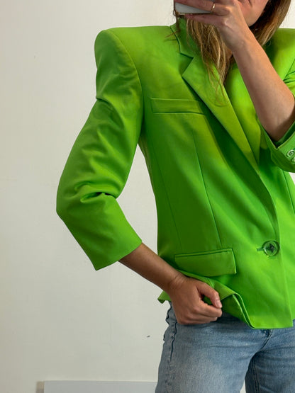 THE ATTICO. Blazer verde hombreras