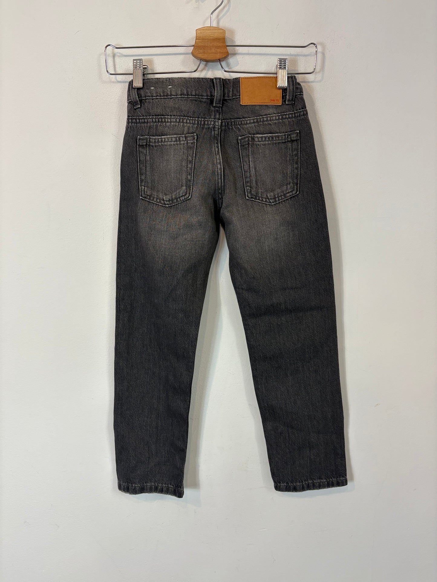 ZARA. Pantalón denim gris T.7-8 años