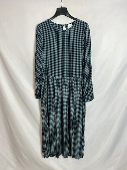 H&M. Vestido cuadros vichí T.s
