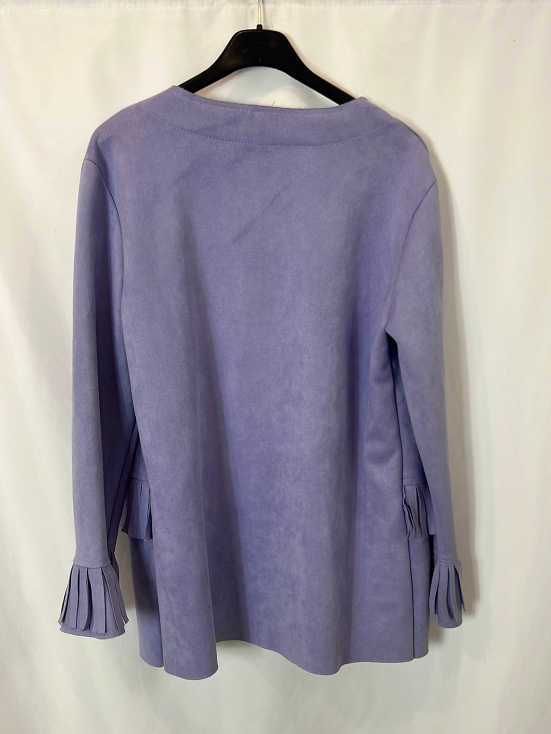 OTRAS. Chaqueta malva flecos T L