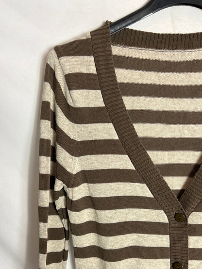 OTHERS. Brown and beige striped cardigan. Size s/m