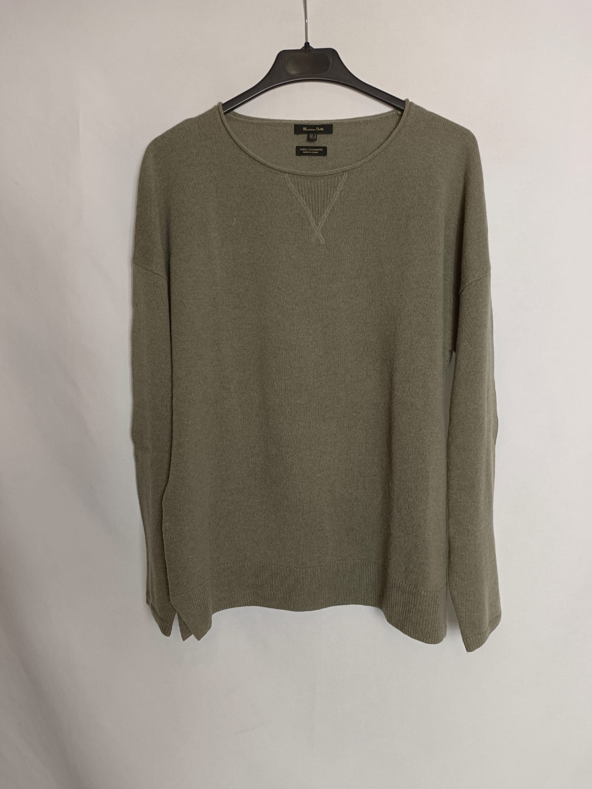 MASSIMO DUTTI. Jersey verde lana T.s