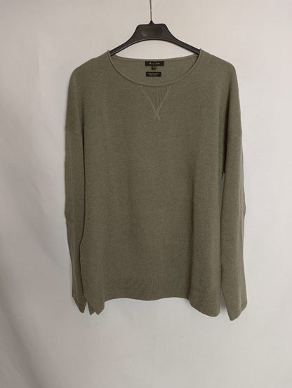 MASSIMO DUTTI. Jersey verde lana T.s