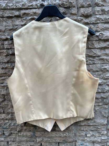 ALTEA MILANO. Chaleco seda tono pastel rayas. TS/ M